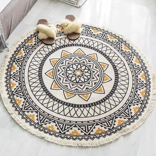 Tapis mandala dore