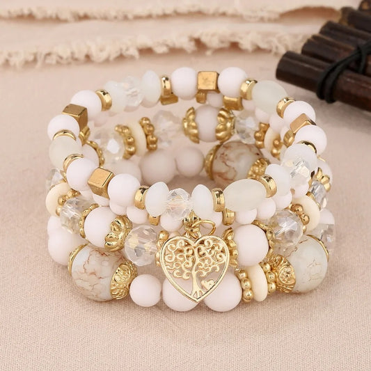 arbre de vie bracelet breloque blanc