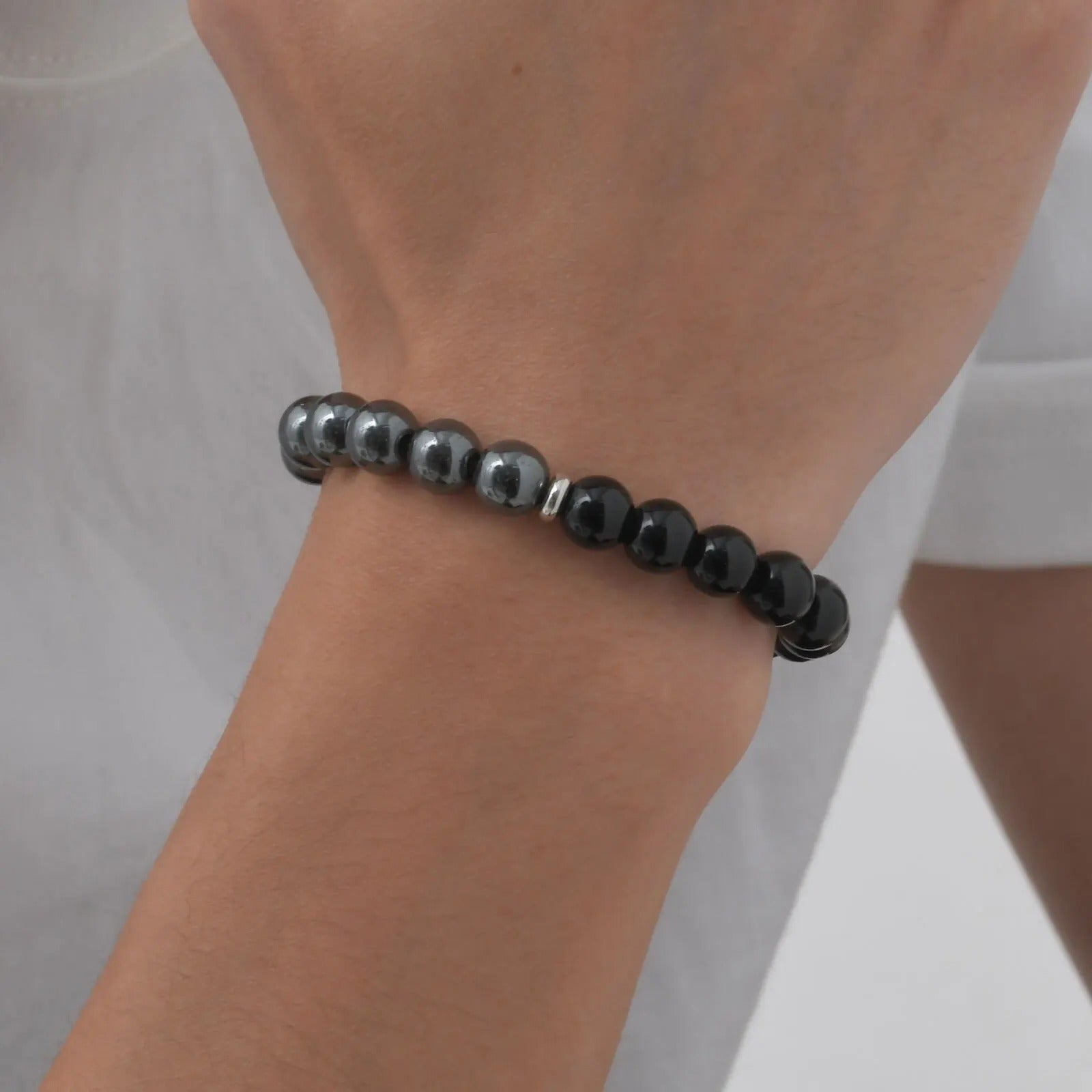 bracelet triple protection pierres naturelles poignet