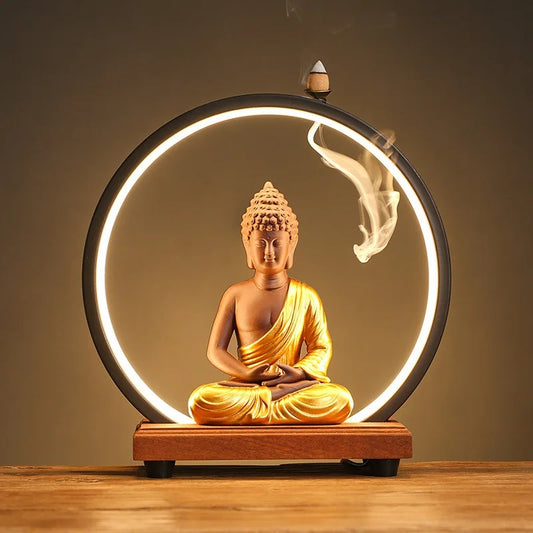 lampe led bouddha or