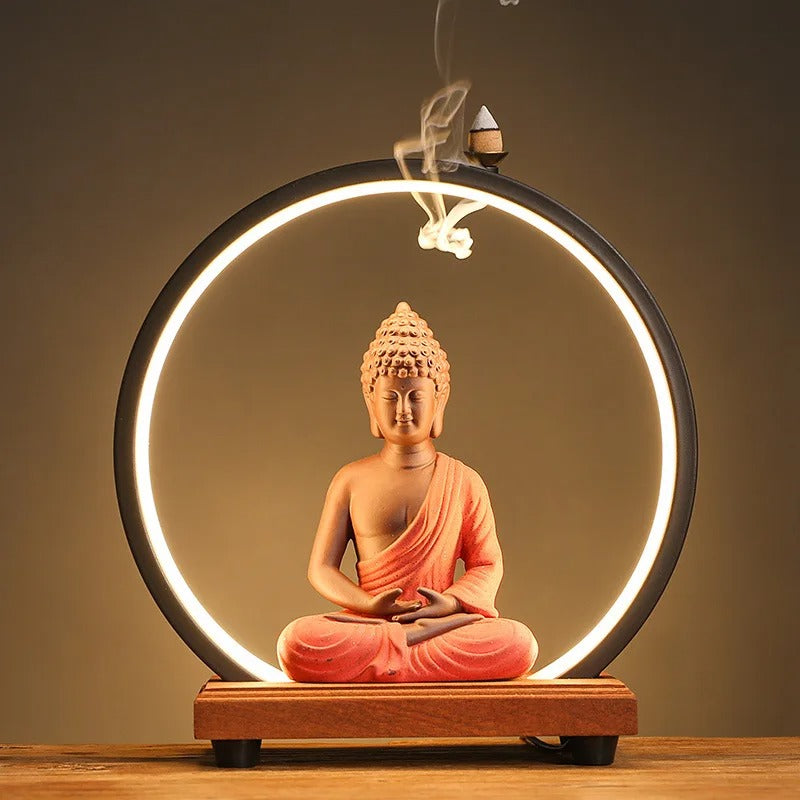 lampe led bouddha rouge