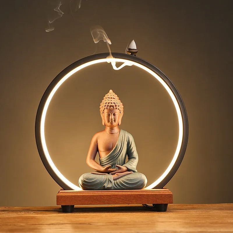 lampe led bouddha vert