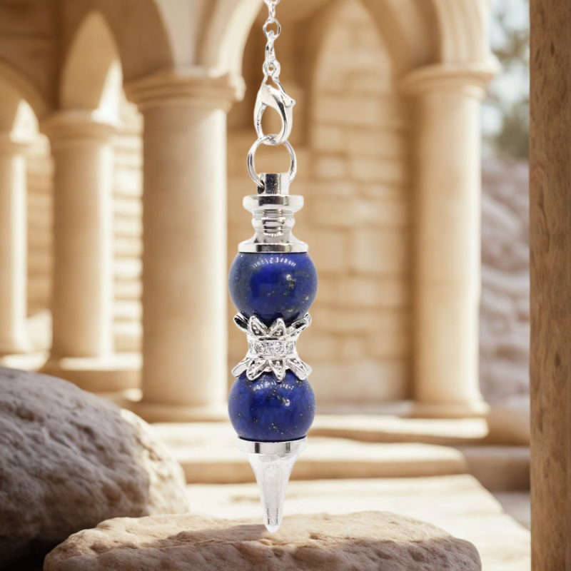 pendule divinatoire double bleu