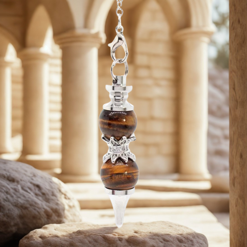 pendule divinatoire double oeil de tigre