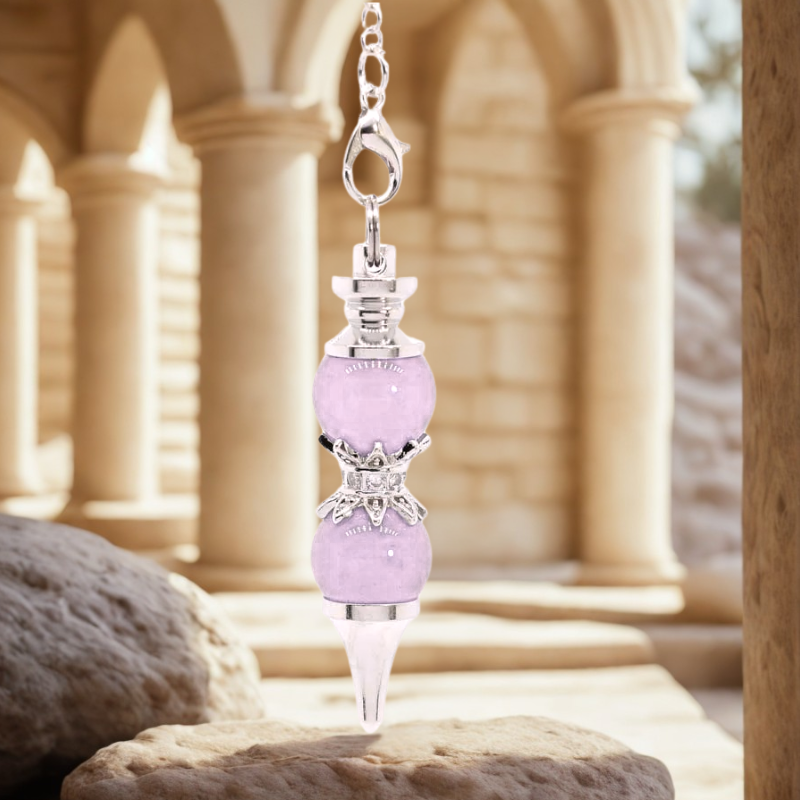 pendule divinatoire double rose