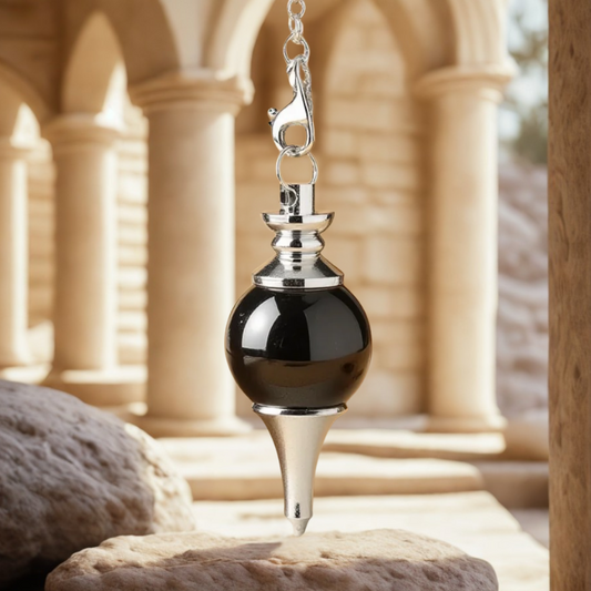 pendule oui non sphère obsidienne noire
