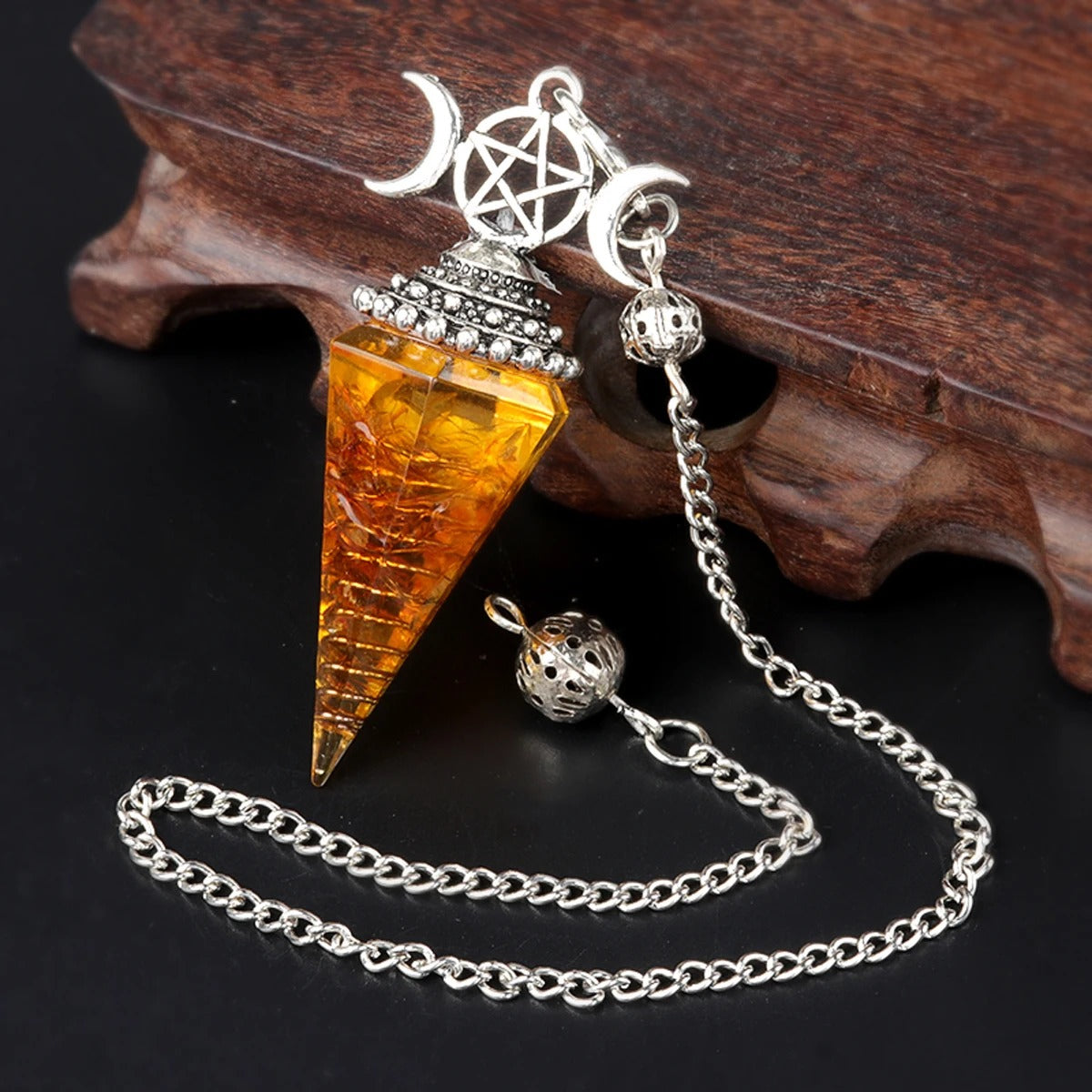 pendule oui non pentacle orange