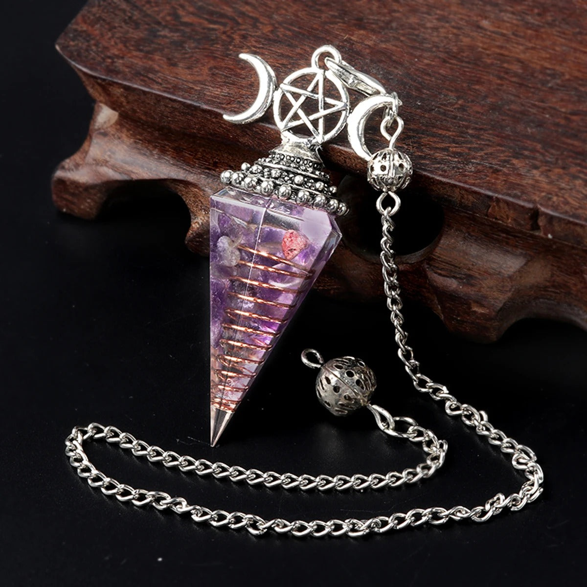 pendule oui non pentacle violet